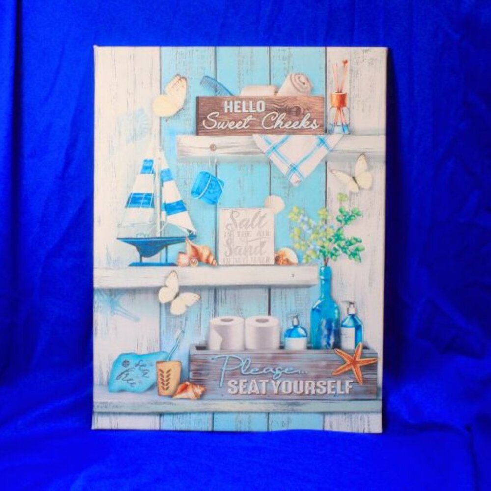 Hello Sweet Cheeks Funny Bathroom Canvas Wall Art Decor